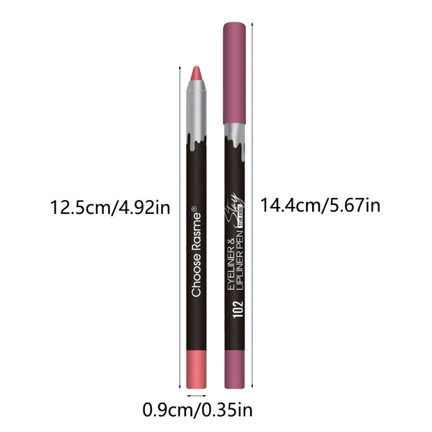 12 Colors Lip Liner Foam Pencil