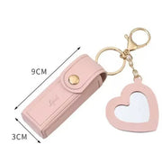 Travel Keychain Lipstick Holder with Mirror