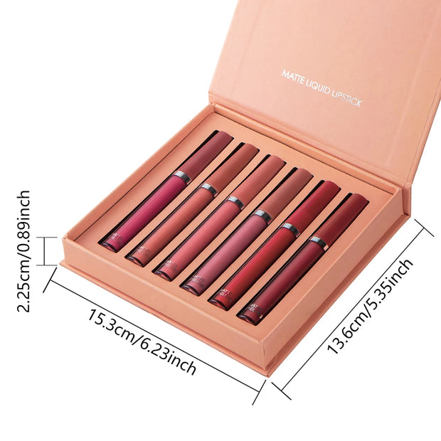 6PC Matte Velvet Lip Gloss Set