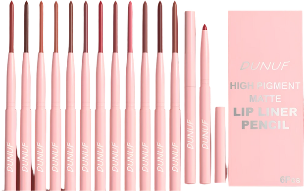 6-Color Set Velvet Matte Lip Liner Pencil