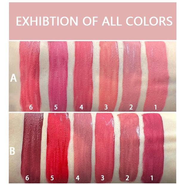 6-Color Waterproof Lip Gloss Set