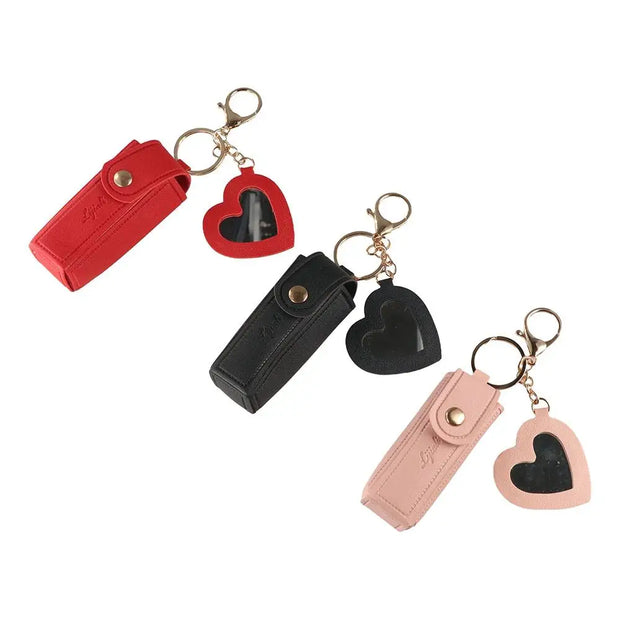 Travel Keychain Lipstick Holder with Mirror